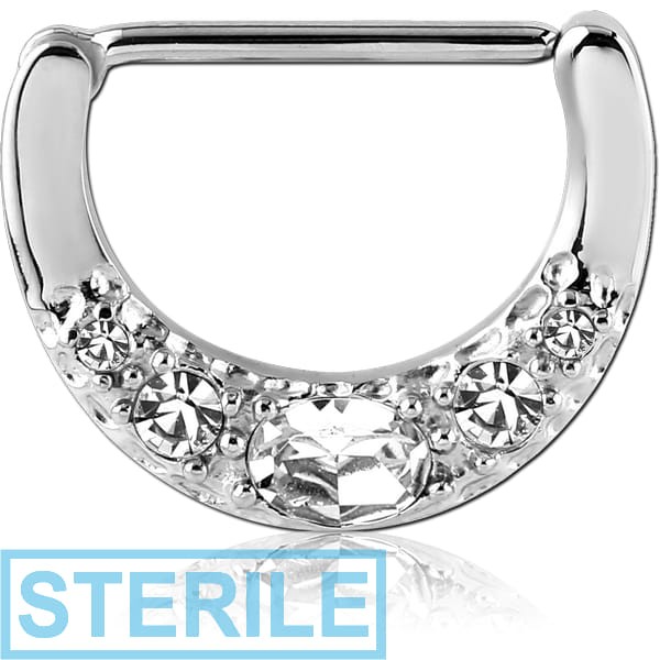 STERILE SURGICAL STEEL JEWELLED NIPPLE CLICKER