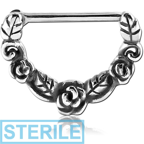 STERILE SURGICAL STEEL NIPPLE CLICKER - ROSES