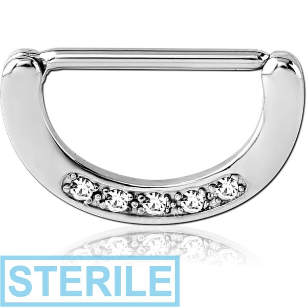 STERILE SURGICAL STEEL JEWELLED NIPPLE CLICKER