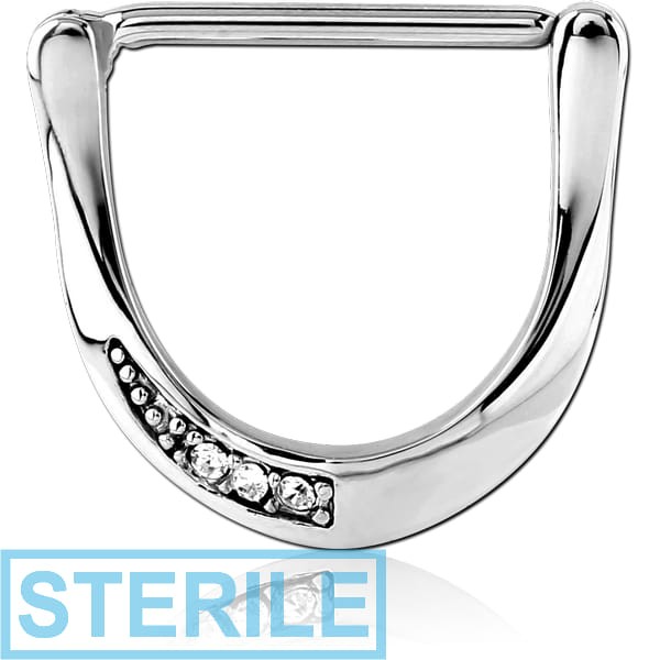 STERILE SURGICAL STEEL JEWELLED NIPPLE CLICKER
