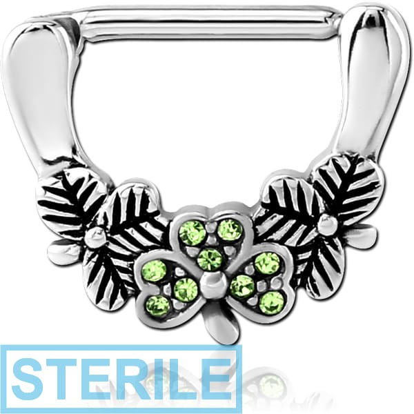 STERILE SURGICAL STEEL JEWELLED NIPPLE CLICKER