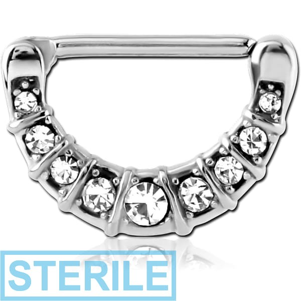 STERILE SURGICAL STEEL JEWELLED NIPPLE CLICKER - FILIGREE