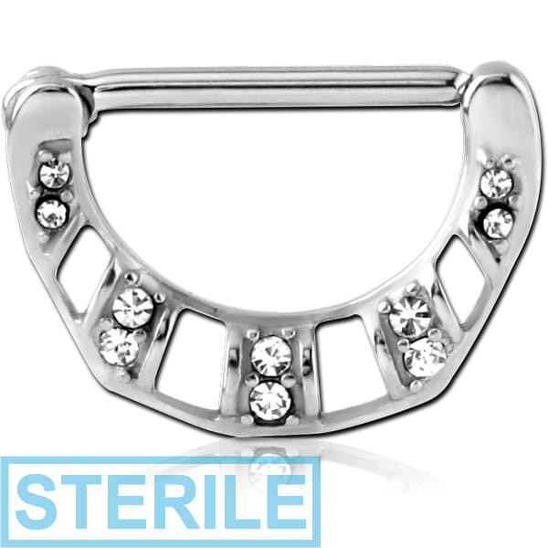 STERILE SURGICAL STEEL JEWELLED NIPPLE CLICKER - FILIGREE