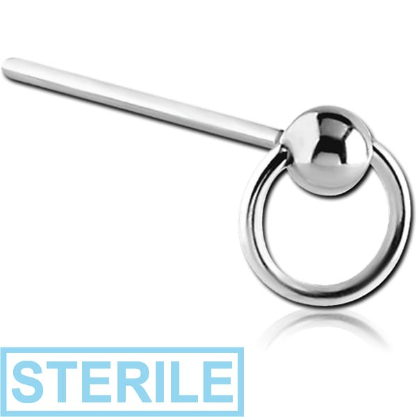 STERILE SURGICAL STEEL STRAIGHT NOSE STUD - BALL CLOSURE