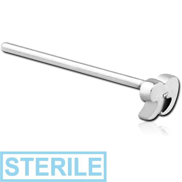 STERILE SURGICAL STEEL STRAIGHT NOSE STUD - QUOTATION MARK
