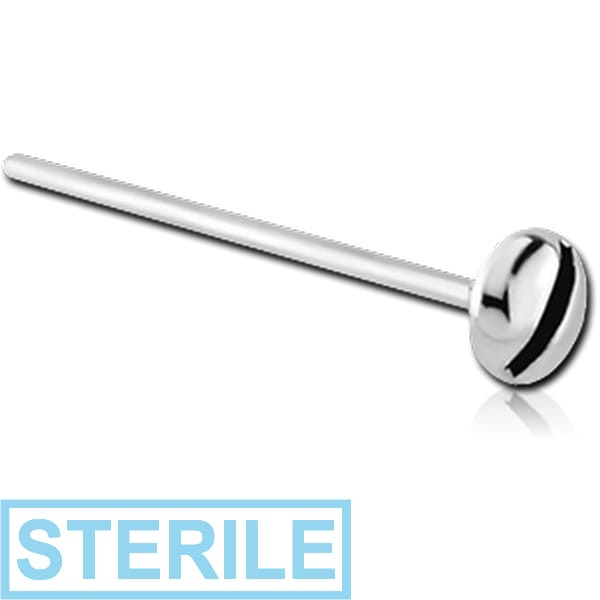STERILE SURGICAL STEEL STRAIGHT NOSE STUD - SCREW HEAD