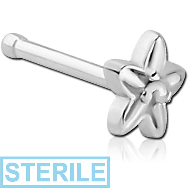 STERILE SURGICAL STEEL NOSE BONE - FLOWER
