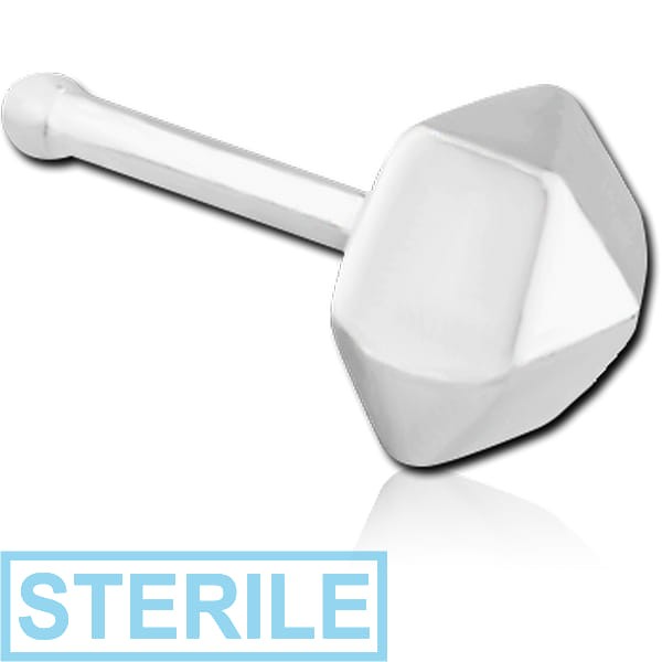STERILE SURGICAL STEEL NOSE BONE - OCTAGON