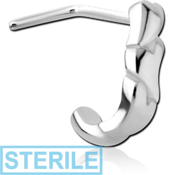 STERILE SURGICAL STEEL 90 DEGREE WRAP AROUND NOSE STUD