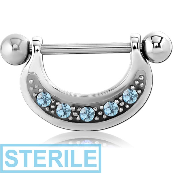 STERILE SURGICAL STEEL JEWELLED NIPPLE SHIELD - U