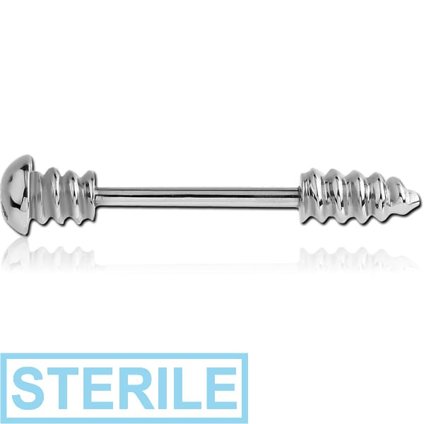STERILE SURGICAL STEEL NIPPLE BAR - SCREW