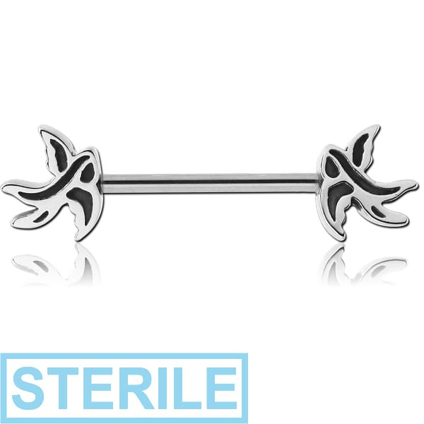 STERILE SURGICAL STEEL NIPPLE BAR - SWALLOW