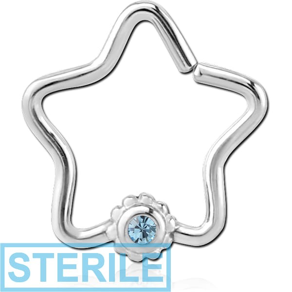 STERILE SURGICAL STEEL OPEN STAR SEAMLESS RING