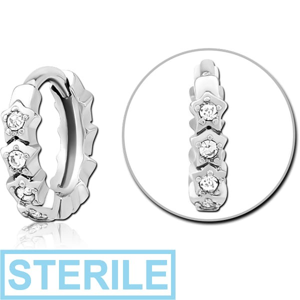 STERILE SURGICAL STEEL JEWELLED MULTI PURPOSE HUGGIE PIERCING