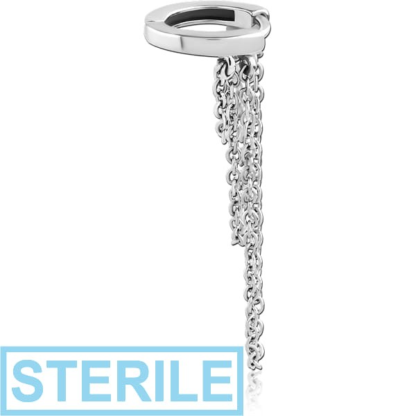 STERILE SURGICAL STEEL INTERNALLY THREADED DOUBLE JEWELLED NAVEL BANANA