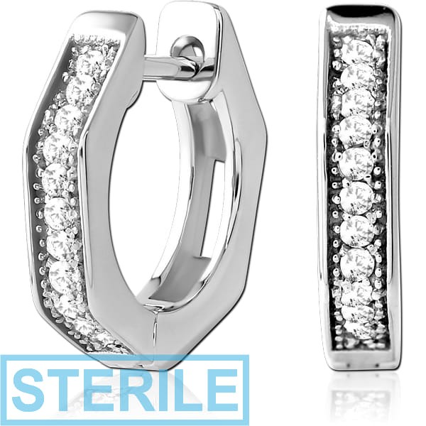 STERILE SURGICAL STEEL JEWELLED HUGGIES PAIR
