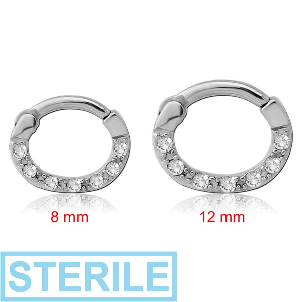 STERILE SURGICAL STEEL ROUND VALUE JEWELLED HINGED SEPTUM CLICKER