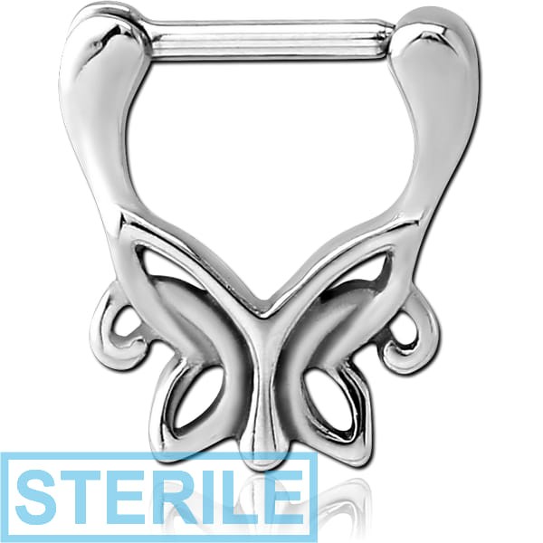 STERILE SURGICAL STEEL HINGED SEPTUM CLICKER - BUTTERFLY