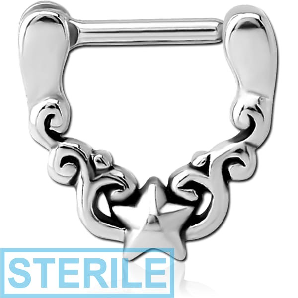 STERILE SURGICAL STEEL HINGED SEPTUM CLICKER - STAR