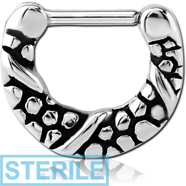STERILE SURGICAL STEEL HINGED SEPTUM CLICKER - FILIGREE
