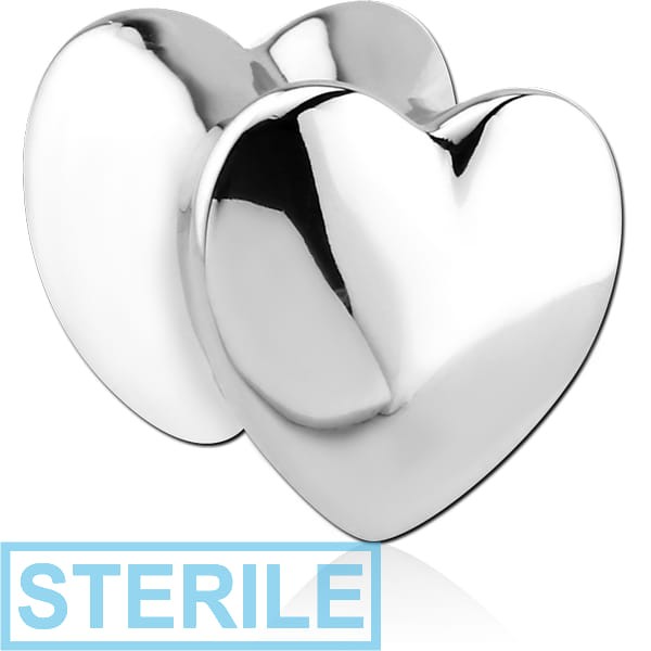 STERILE SURGICAL STEEL DOUBLE FLARED TUNNEL - HEART