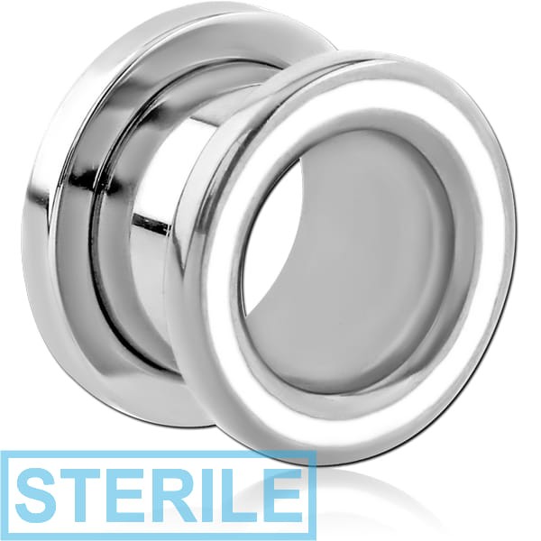 STERILE STAINLESS STEEL THREADED TUNNEL WITH SURGICAL STEEL TOP
