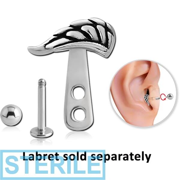 STERILE SURGICAL STEEL TRAGUS WRAP - WING AND MICRO LABRET