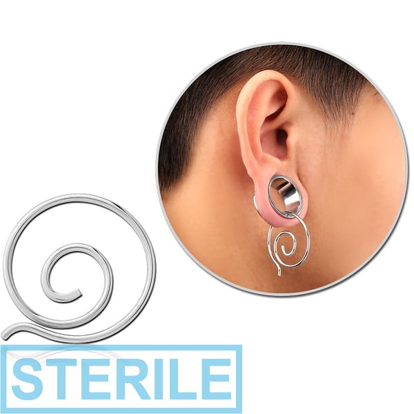 STERILE SURGICAL STEEL HOOP EARRING FOR TUNNEL
