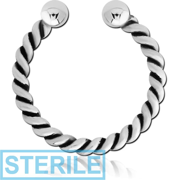 STERILE SURGICAL STEEL FAKE SEPTUM RING - ROPE