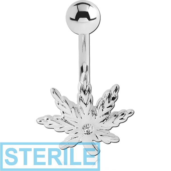 STERILE STERLING SILVER 925 JEWELLED NAVEL BANANA