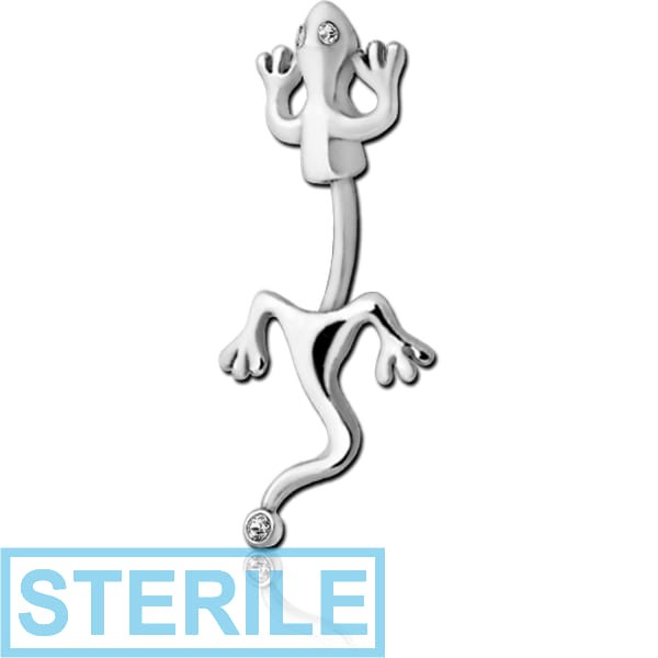 STERILE STERLING SILVER 925 JEWELLED NAVEL BANANA