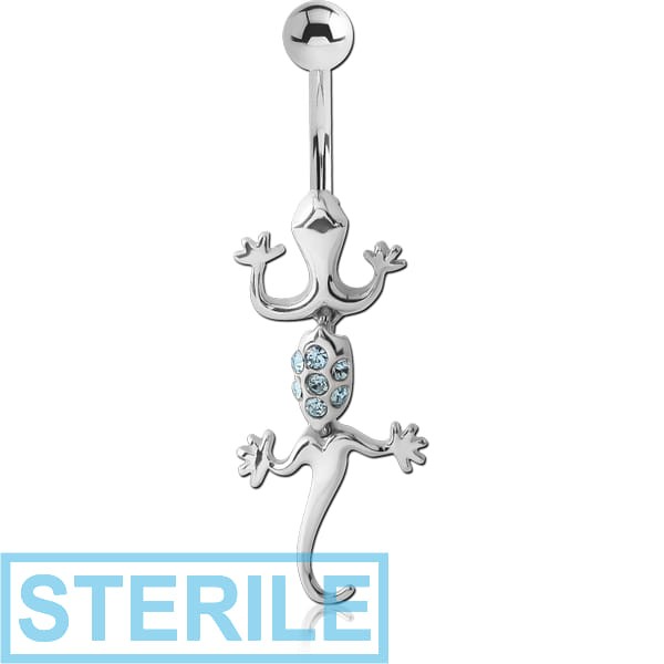 STERILE STERLING SILVER 925 JEWELLED NAVEL BANANA