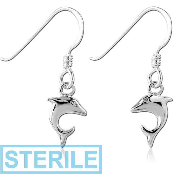 STERILE STERLING SILVER 925 EARRINGS PAIR - DOLPHIN