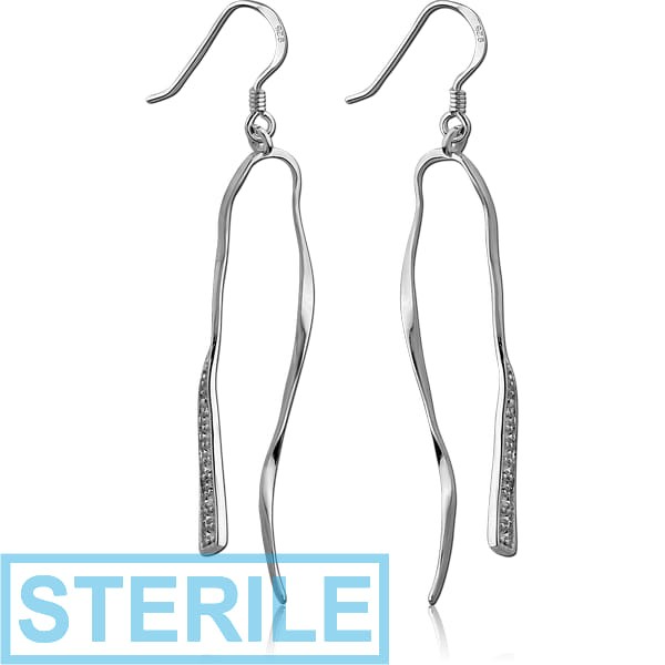 STERILE STERLING SILVER 925 JEWELLED EARRINGS PAIR