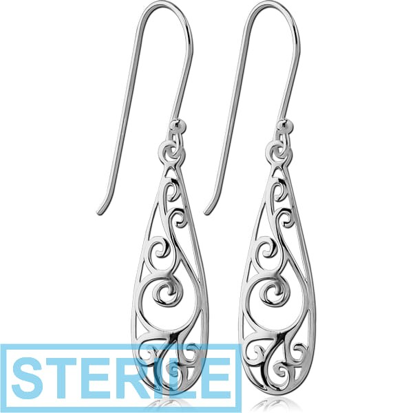STERILE STERLING SILVER 925 EARRINGS PAIR - FILIGREE