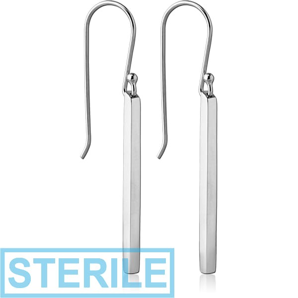 STERILE STERLING SILVER 925 EARRINGS PAIR - BAR