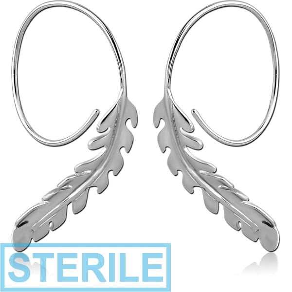 STERILE STERLING SILVER 925 EARRINGS PAIR - LEAF