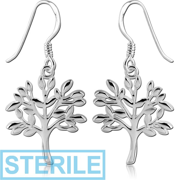 STERILE STERLING SILVER 925 EARRINGS PAIR - TREE OF LIFE