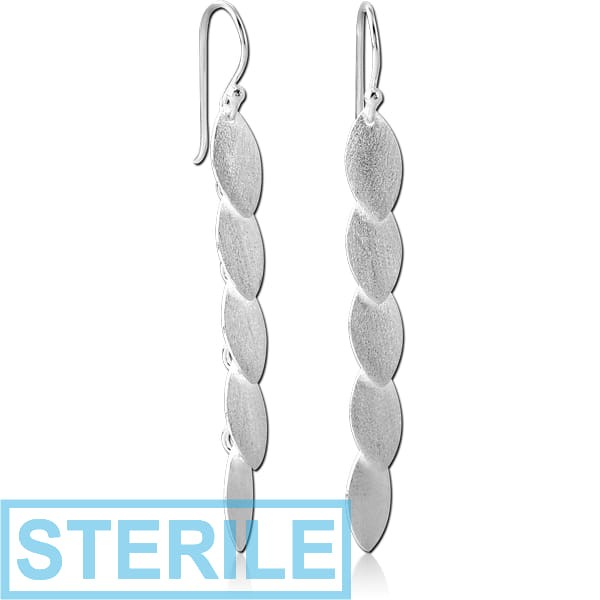 STERILE STERLING SILVER 925 EARRINGS PAIR MATT FINISH