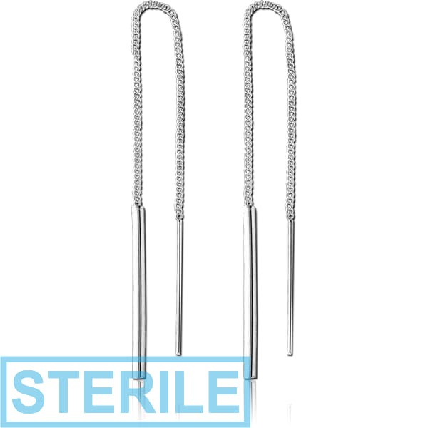 STERILE STERLING SILVER 925 CHAIN EARRINGS PAIR