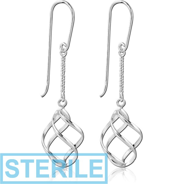 STERILE STERLING SILVER 925 CHAIN EARRINGS PAIR