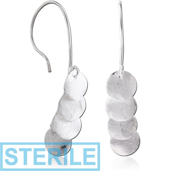STERILE STERLING SILVER 925 MATT FINISH EARRINGS PAIR