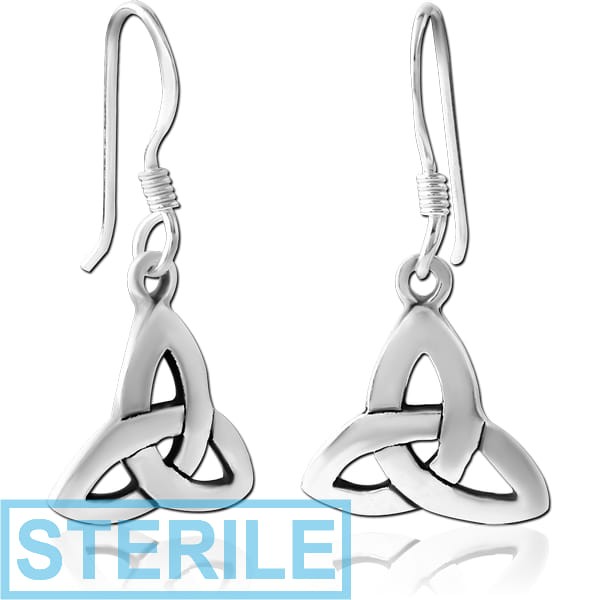 STERILE STERLING SILVER 925 EARRINGS PAIR - FANCY TRIANGLE