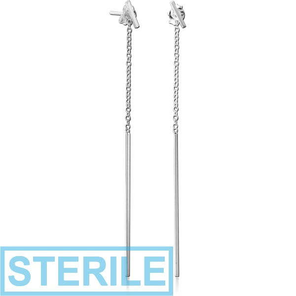 STERILE STERLING SILVER 925 CHAIN EARRINGS PAIR