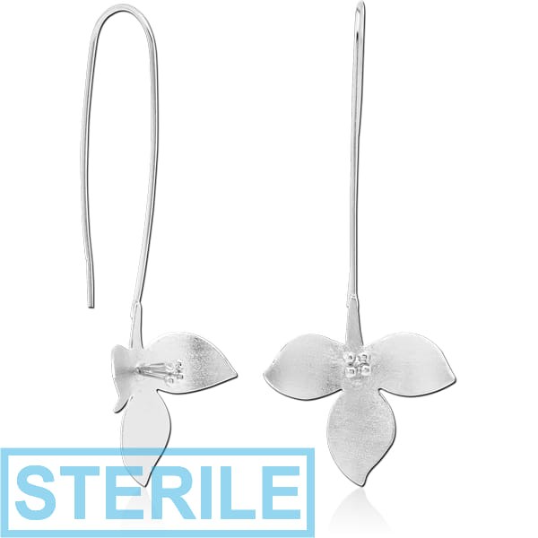 STERILE STERLING SILVER 925 MATT FINISH EARRINGS PAIR - FLOWER
