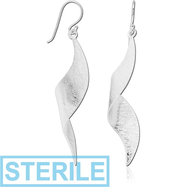STERILE STERLING SILVER 925 MATT FINISH EARRINGS PAIR