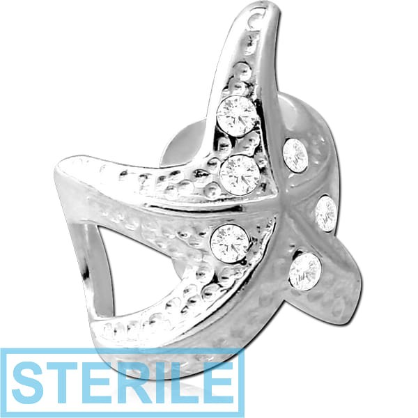 STERILE STERLING SILVER 925 JEWELLED EAR CUFF - STAR FISH