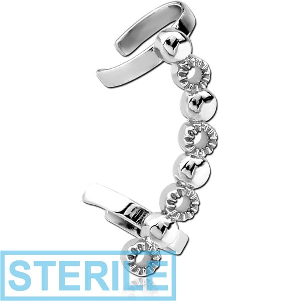 STERILE STERLING SILVER 925 EAR CUFF - ROUND