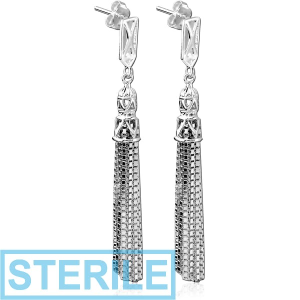 STERILE STERLING SILVER 925 JEWELLED EAR STUDS PAIR