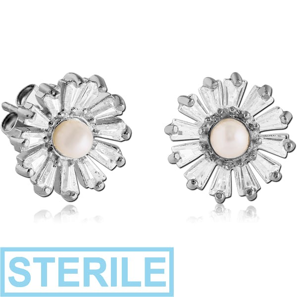 STERILE STERLING SILVER 925 JEWELLED EAR STUDS PAIR